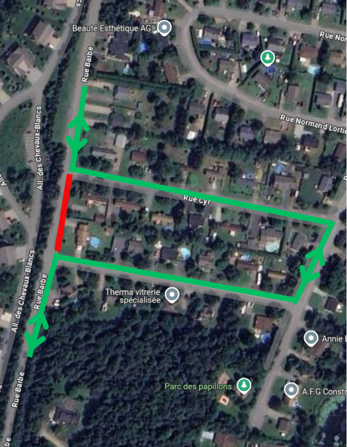 Carte du détour – Travaux de dynamitage rue Barbe